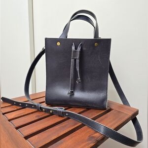 Madewell Navy Blue Leather Passenger Crossbody Tote Bag